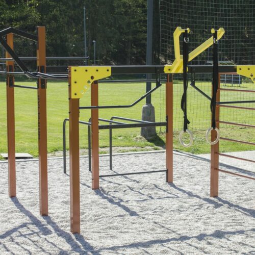 Buiten fitness-park Nippur Freestyle 16 Nippur-serie: De ideale oplossing voor buitenfitness met 16 stations voor intensieve trainingen in openbare ruimtes.